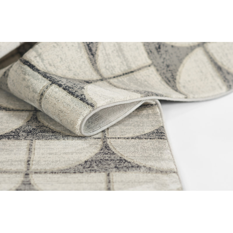 Orren Ellis Edition Polyester Charcoal Area Rug 2''2" X 7''7" Runner, Rectangle 5'1" x 7'7"