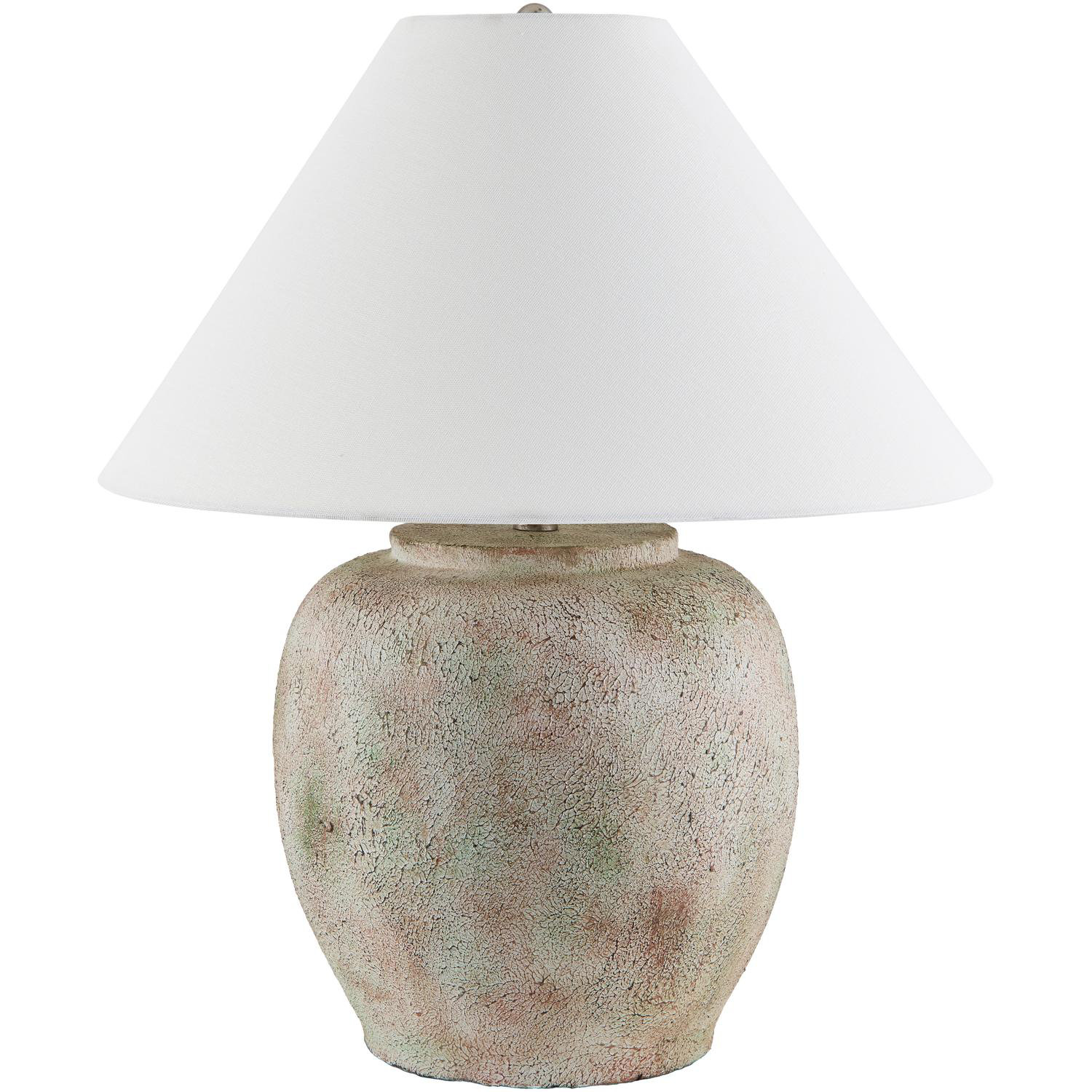 Concrete Table Lamp, White, Cream/Red/Green