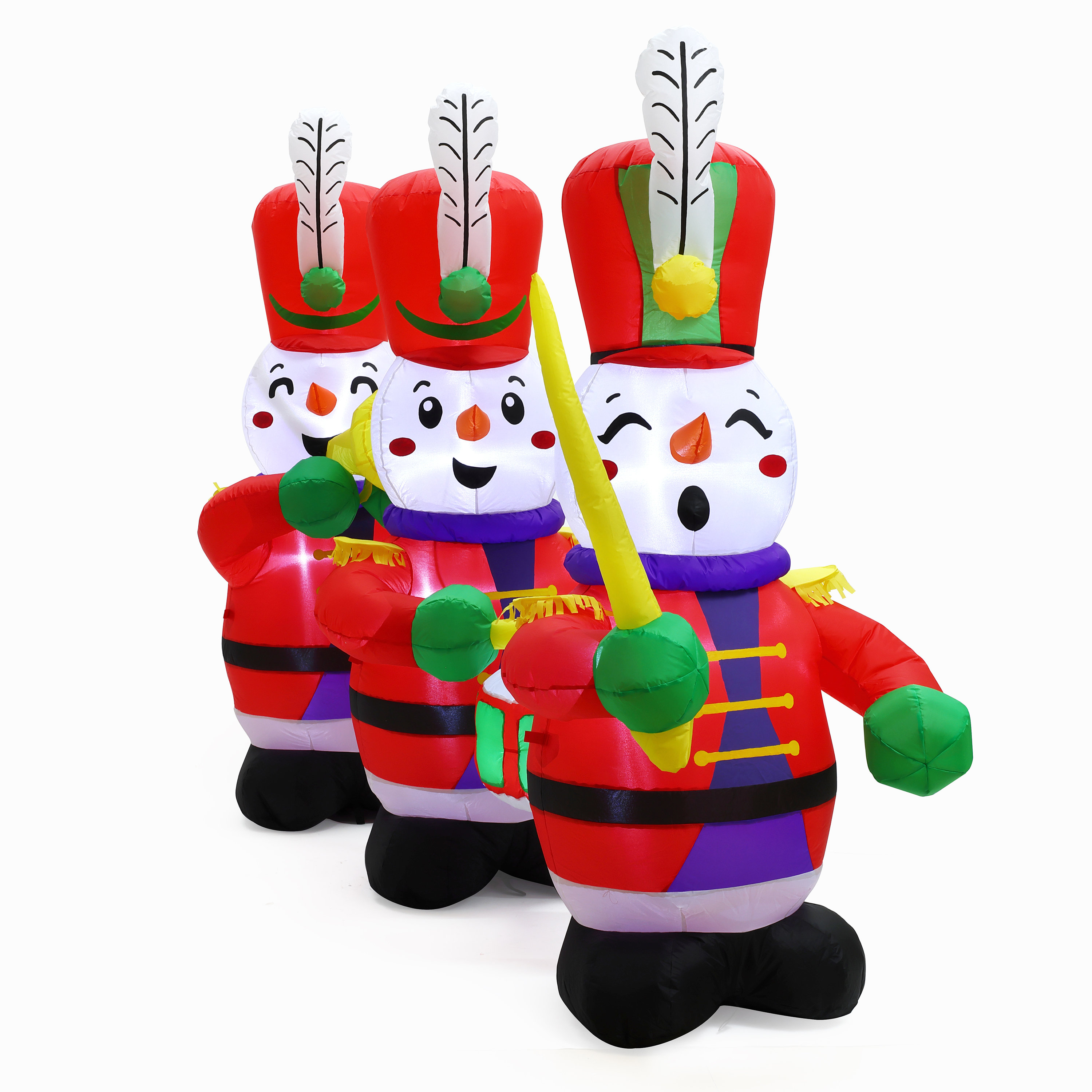 The Holiday Aisle 8 2 Ft Long Toy Soldier Snowman Trio Inflatable With The Holiday Aisle 8 2 Ft Long Toy Soldier Snowman Trio Inflatable With