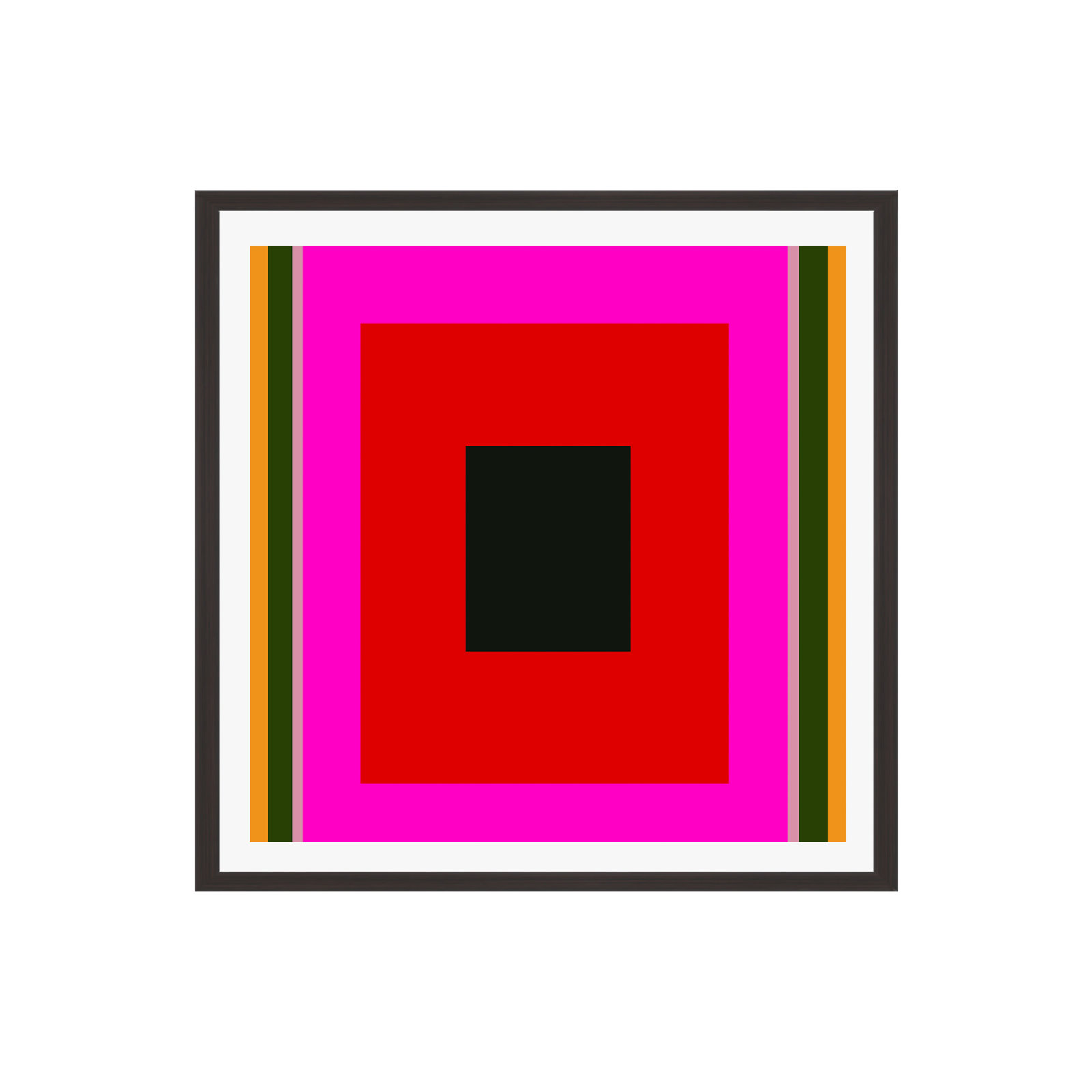 Burst Alternatively Modern Color Field by Marin Vaan Zaal, No, Espresso Floater Framed, 36" H x 36" W x 2" D