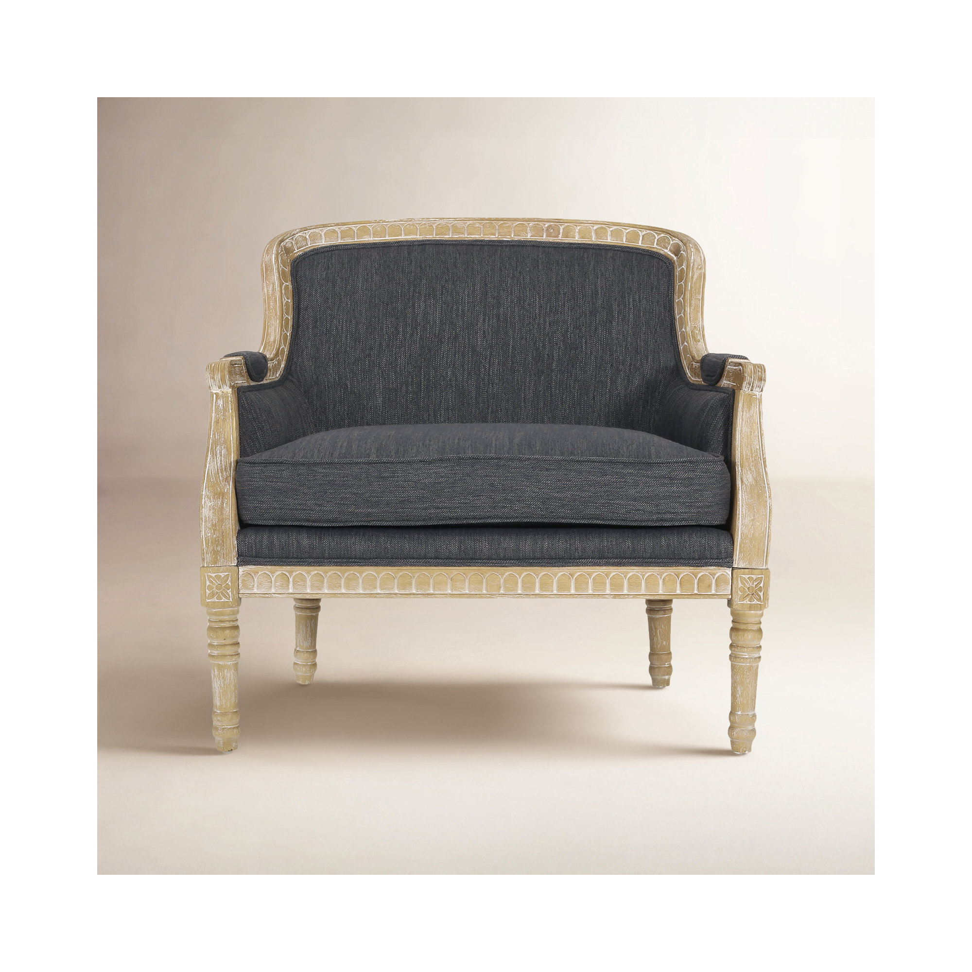 Charney Upholstered Club Chair, Gray 100% Polyester