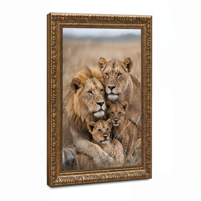 Art mural sur toile Golden Lion Family