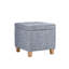 Repose-pieds carré capitonné avec rangement - tissu tissé gris-bleu-431662230