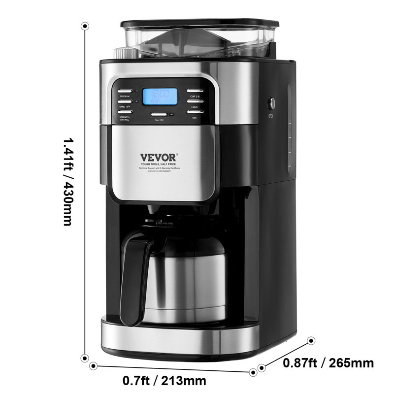 Machine à café avec 8 tasses Stellweilan avec minuterie 24 heures pour infusion automatique