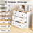 3 Drawer Dresser For Bedroom, Small Chests Of Drawers, Farmhouse Wood Nightstand Bedside Cabinet End Table, Modern Closet Storage Organizer For Bedroom, White-1824643255