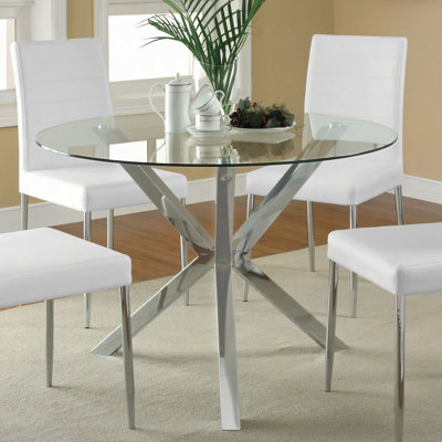 Isolde Chrome 41-inch Dining Table