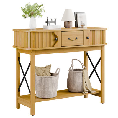 39.3'' Console Table With Window-Style Drawers