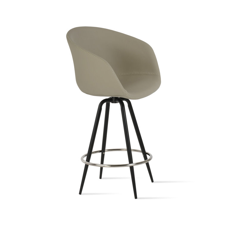 Tabouret de bar et de comptoir Tribeca Max, Noir, Tabouret de bar (siège d'une hauteur de 29 po), Rouge d’époque
