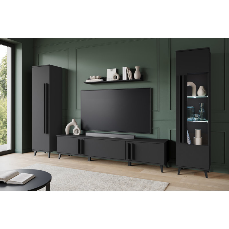 Huron Ii Wall Unit In Colour: Black, Black