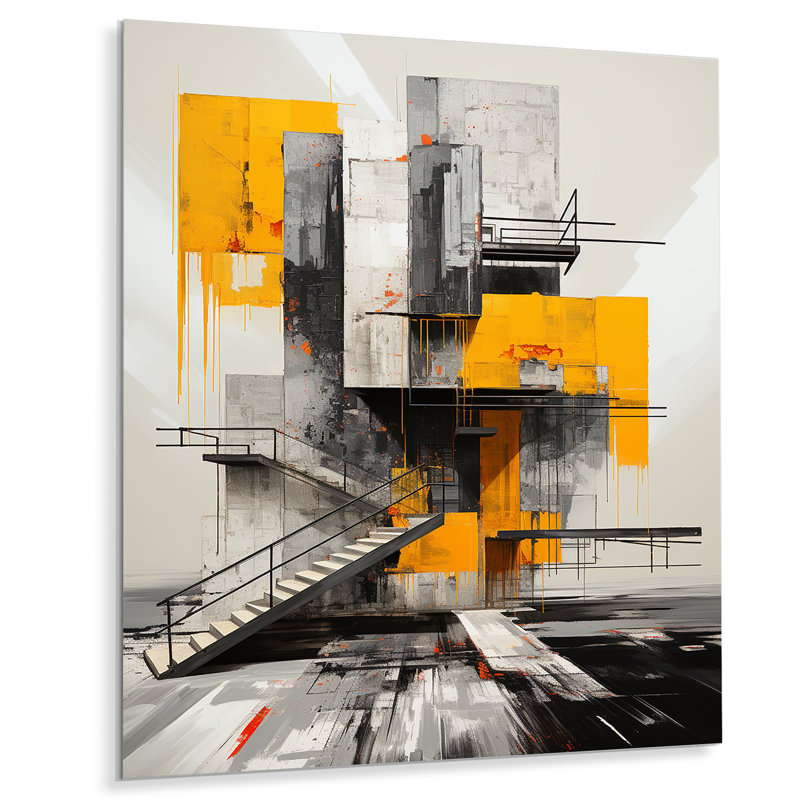 Constructivism Construit Realities I - Constructivism, reproduction d'art en métal, H 20 po x l 12 po x P 1 po