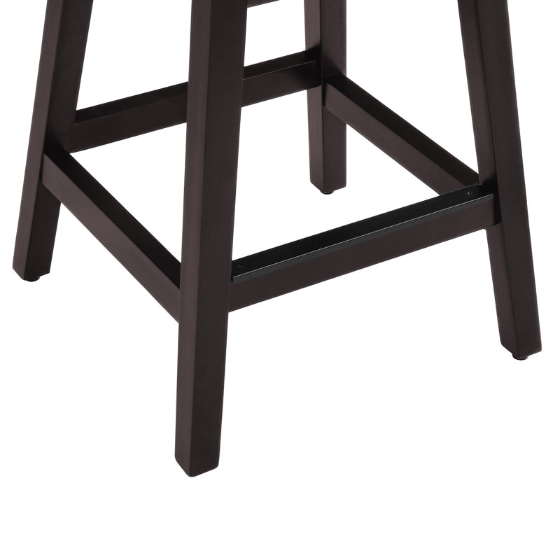 Tabouret de bar rembourré Chela Vigo, Siège en similicuir brun rougeâtre / base espres, 3