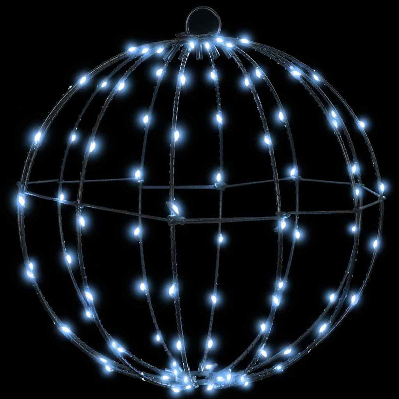 Vidaxl Ball With 96 Leds Cold White 30 Cm Metal