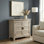 Armoire de rangement basse en bois massif avec tablettes réglables Burlington