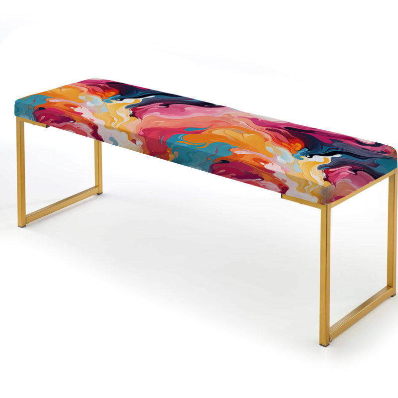  Upholstered Bench, Poupart Dynamic Brushstrokes