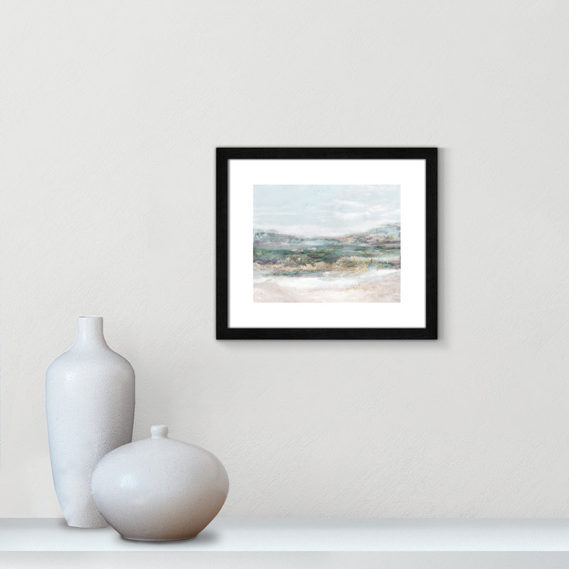 Lori Dazzling by Matina Theodosiou - Painting Print on Canvas, White, Black Wood Grain Framed Paper, 13" H x 15" W x 0.75" D