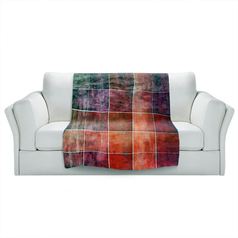 Hand Woven Throw Blanket, 51" x 60", Red