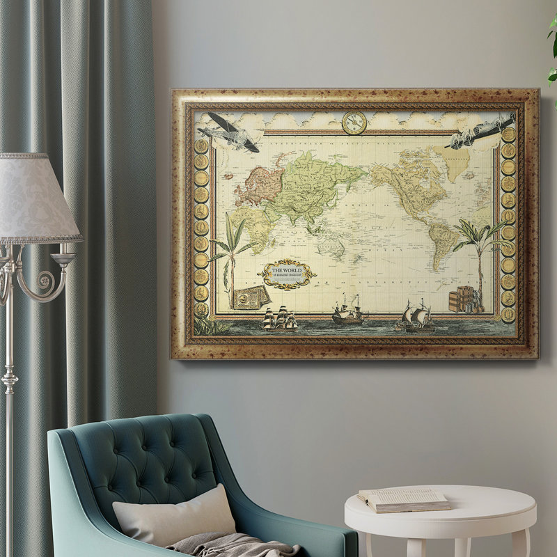 Carte d'aventure - cadre photo, impression sur toile