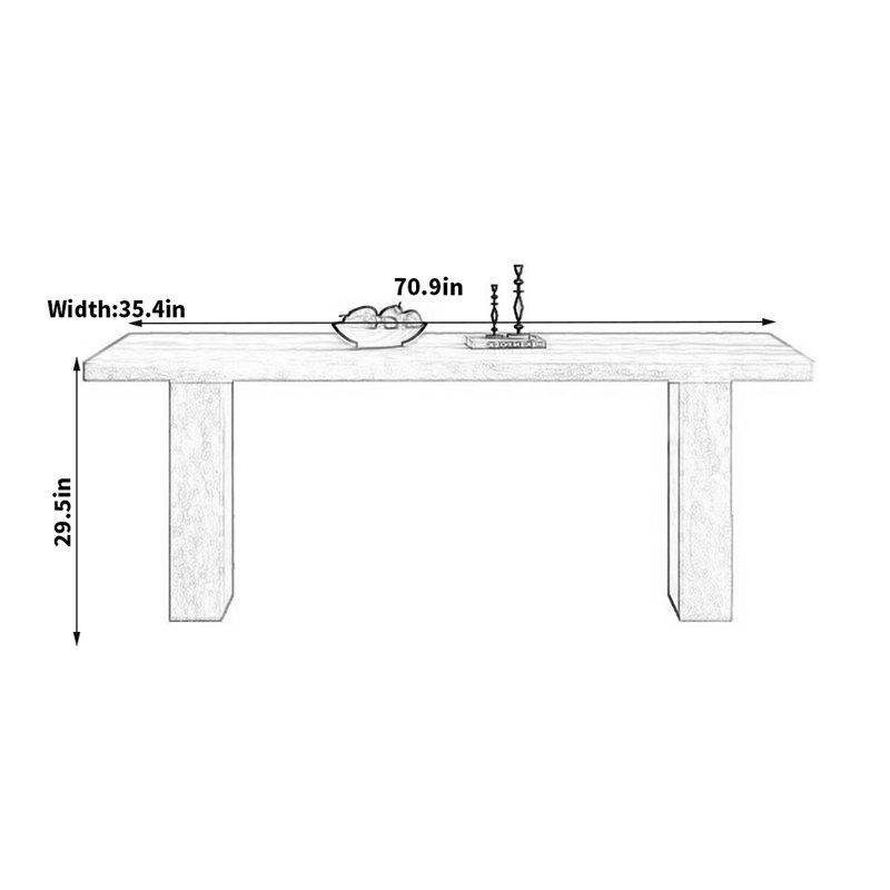 Lachezara Dining Table, 29.5"H x 70.9"L x 35.4"W