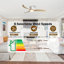 Ventilateur de plafond standard à DEL à 3 pales de 52 po avec télécommande et ensemble d'éclairage pour salon