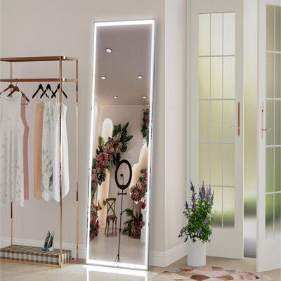 Miroir de salle de bain surdimensionné 72 po x 32 po à fixation murale avec 3 modes de couleur et cadre en aluminium