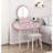 Pink Bedroom Vanity With Stool, Mirror And Convenient Drawer For Led Mirror, Stool & Drawers-940560002