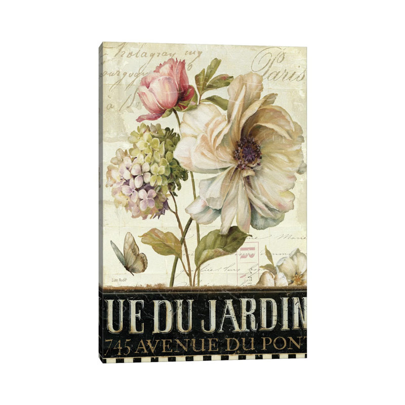 Marche de fleurs II par Lisa Audit - impression d'art graphique, H 40 po x l 26 po x P 1,5 po, Toile tendue