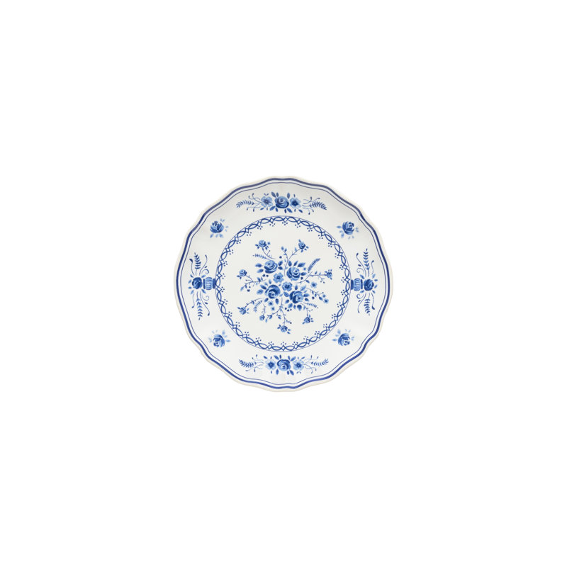 Vila Appetizer Plates, White/Blue