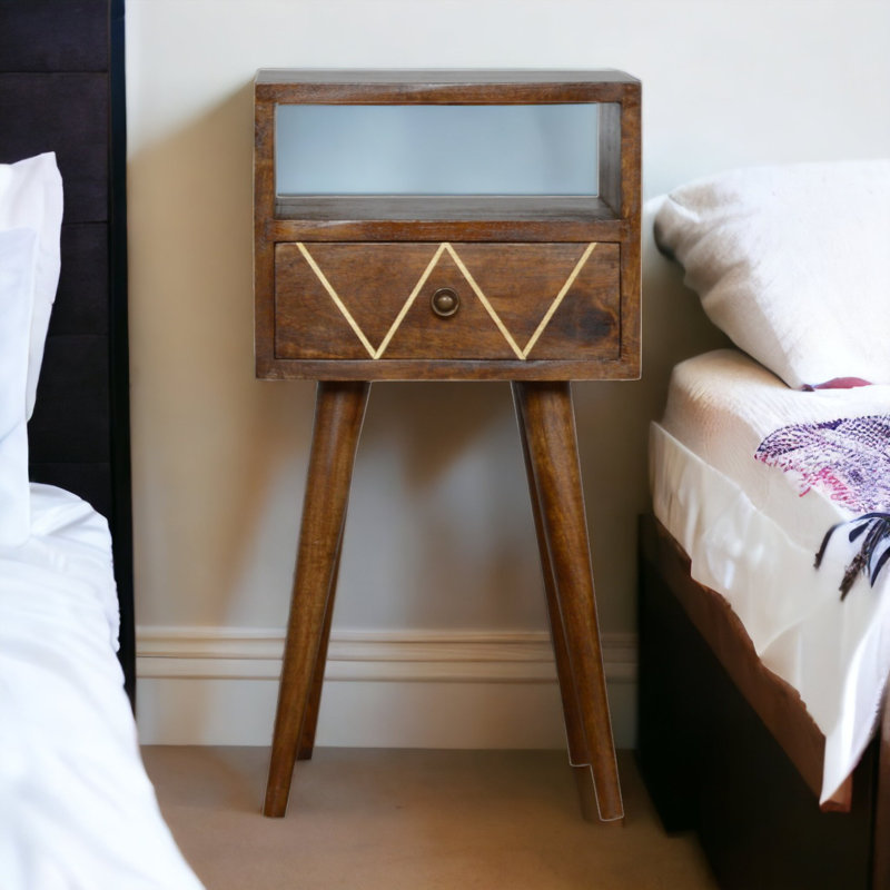 Cecelia 30cm W Solid Wood Bedside Table