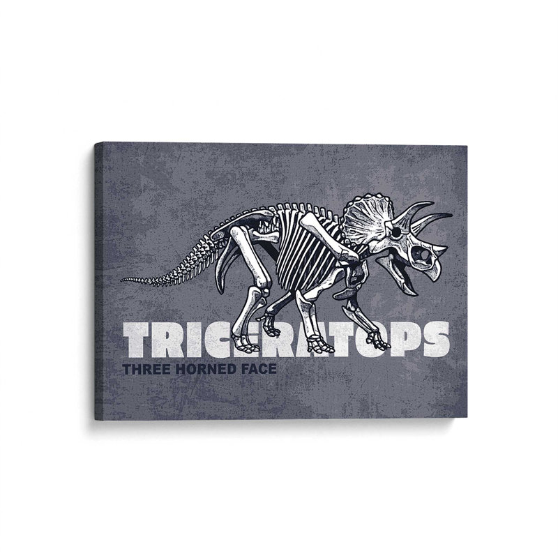 «Triceratops» par Lauren Rader, reproduction d'art, L 48 x H 36, Does Not Apply, Toile tendue
