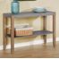 Aston 40" Wide Rustic Industrial Solid Wood Faux Concrete Sofa TV Console Table With 1 Shelf