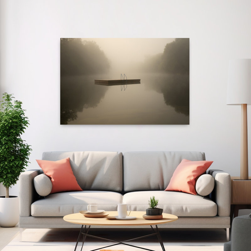Art mural paysage de forêt tranquille et paisible, H 40 po x l 60 po