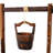 Rustic Wooden Wishing Well Planter For Yard Decoration With Hanging Bucket And Shade Beauty, 53X25x25 Bucket, 25 W X L 53 H, Brown Finish