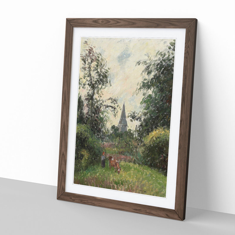 Steeple of Bazincourt by Camille Pissarro - Framed Print, Walnut, 48cm H x 36cm W x 2cm D
