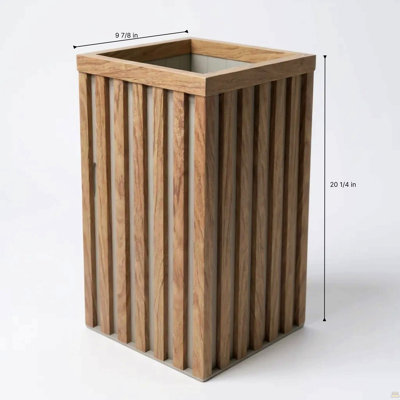 Square Grove Column Planter - Medium Brown