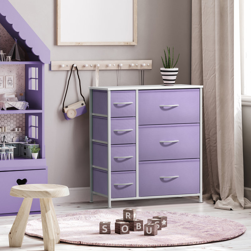 Commode 7 tiroirs Sorbus, Mauve