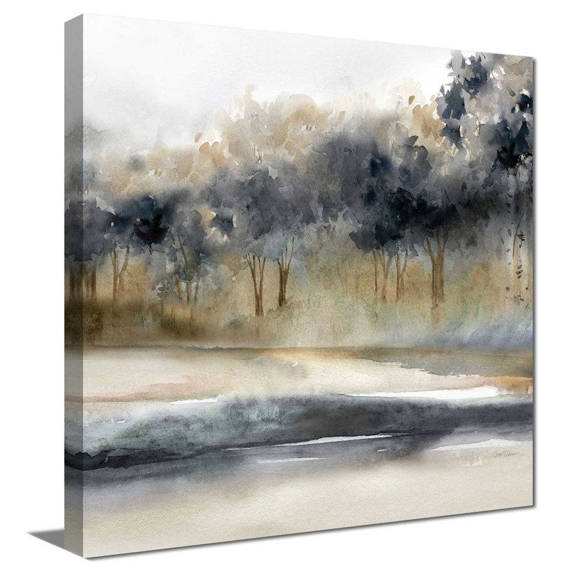 Silent River par Carol Robinson - Peinture, L 18 po x H 18 po, Toile tendue