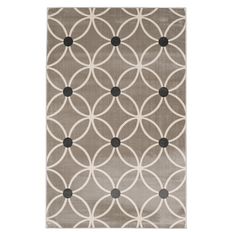 Tapis gris clair et ivoire Audrea, Rectangulaire 8 pi x 10 pi