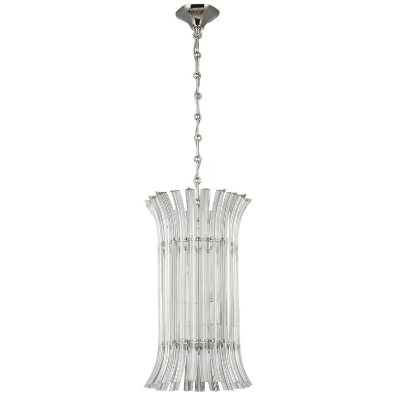 AERIN Rhine 12" Pendant with Crystal, Polished Nickel