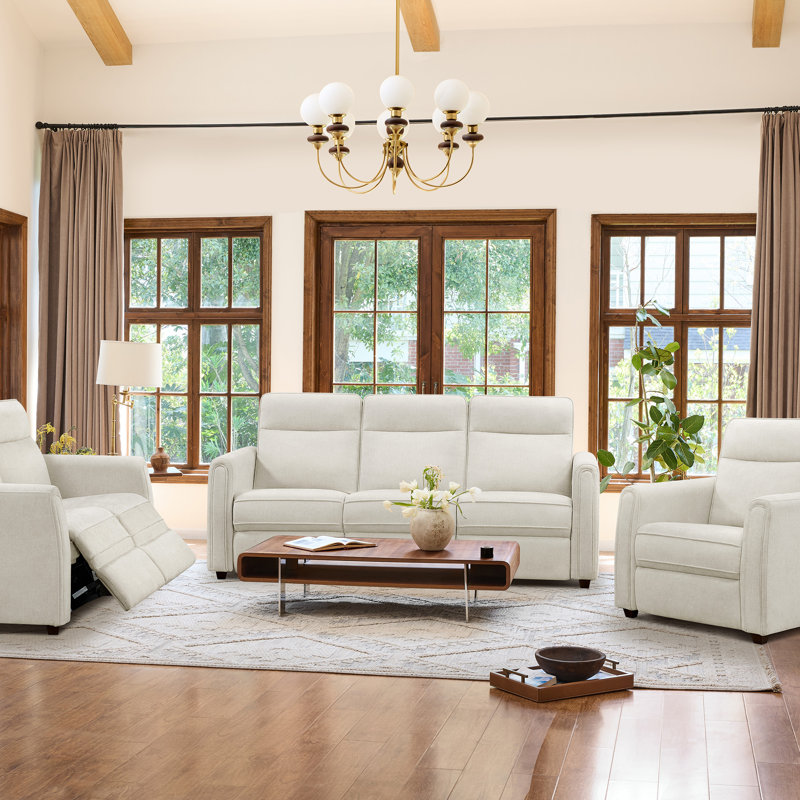 Zero Wall 3-PC Power Reclining Living Room Set With USB & Type C