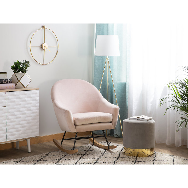 Caelan Upholstered Rocking Chair, Pink