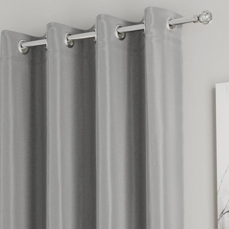 Stefany Blackout Eyelet Door Curtain Panel, Grey