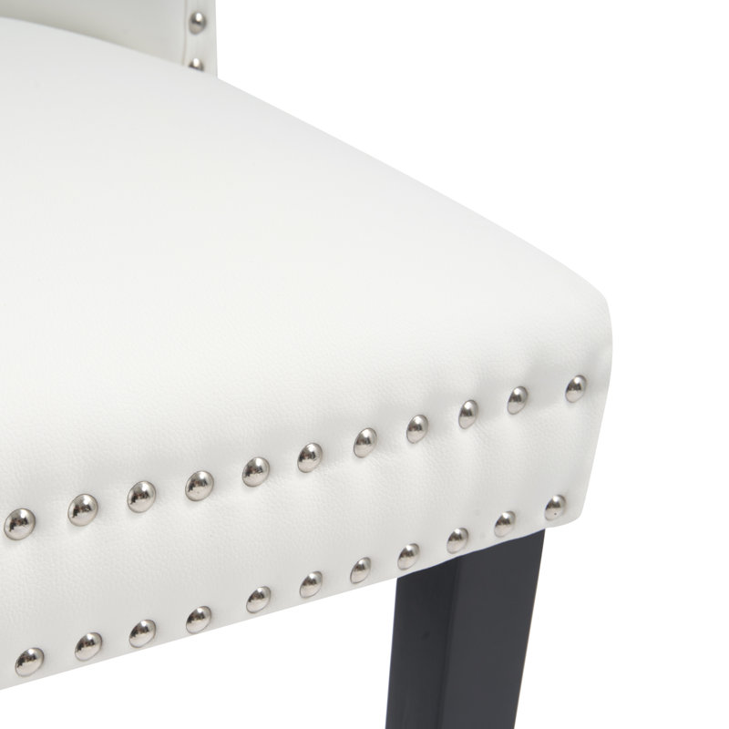 Chaises de salle à manger en polyuréthane avec anneau de traction, Blanc
