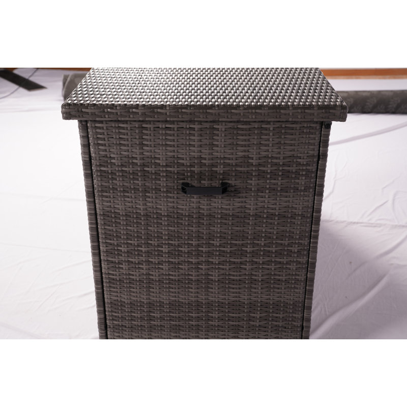Moda Furnishings Lois 66.9'' W 296 Gallons Water Resistant Metal Lockable Deck Box in Gray, brown/gray