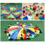 Parachute de jeu 12 pieds pour enfants 8 poignées avec sac de rangement Parachute pour enfants