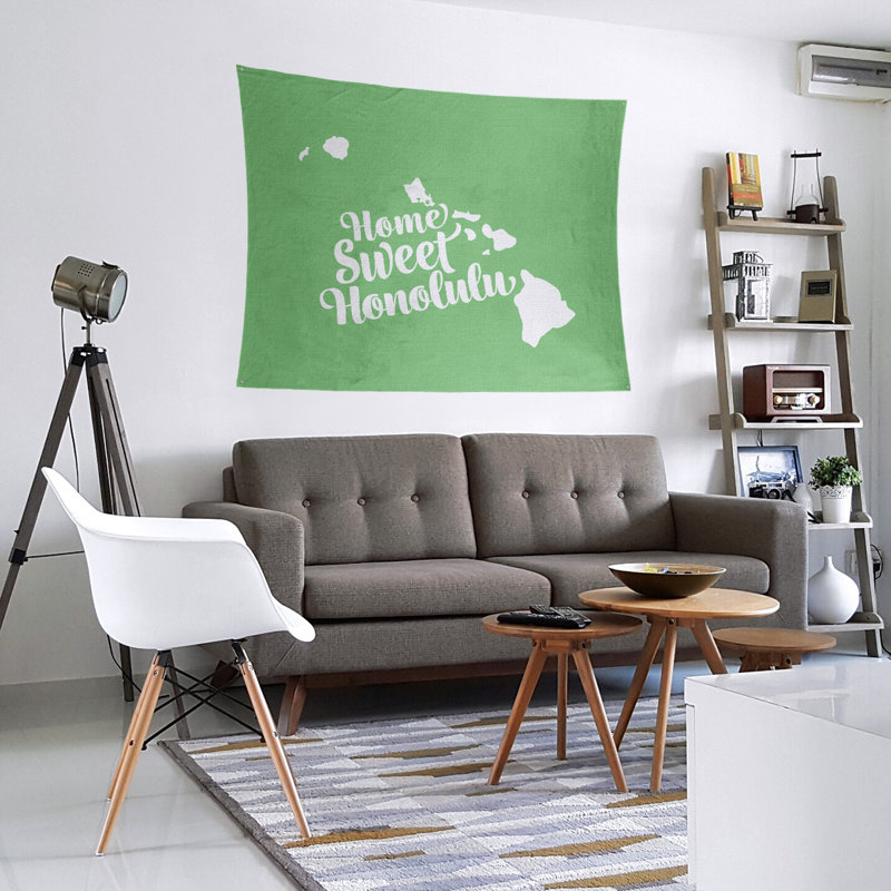 Tapisserie murale honolulu hawaii, H 27,5 po x l 37,5 po, Vert