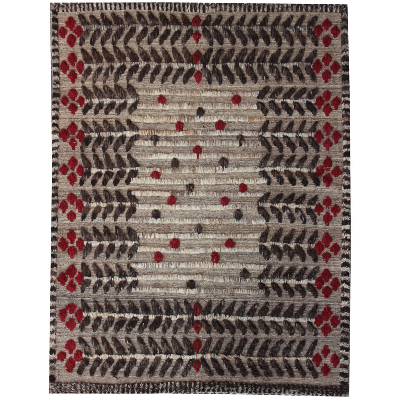 Geometric Hand Knotted Area Rug, Rectangle 182 x 222cm