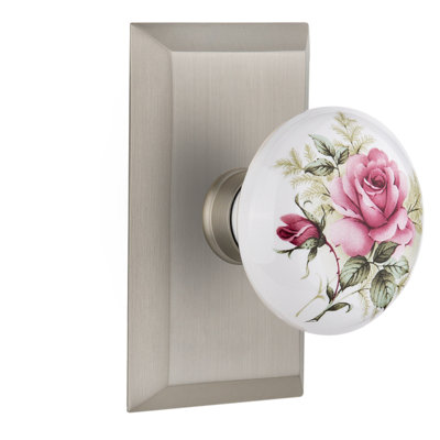 Plaque de studio avec poignée de porte en porcelaine blanche