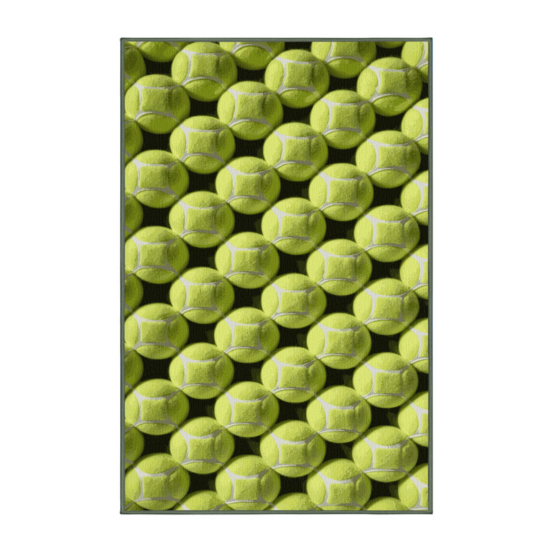  Tapis lavable avec balles de tennis, Rectangulaire 3 pi x 5 pi