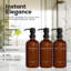 Distributeur de shampooing et revitalisant Amber - Bouteilles de shampooing et de lavage corporel avec pompe - Distributeur de douche en plastique rechargeable pour un décor de salle de bain moderne en location de vacances, spa