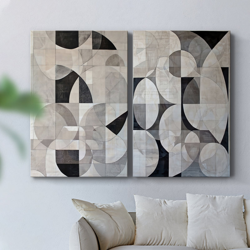 ABSTRACT Series XXXI - Toile tendue avec châssis de qualité supérieure - Prêt à être accroché, H 60 po x l 80 po